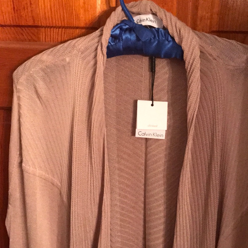 NWT Calvin Klein Silk Blend Cardigan Sweater